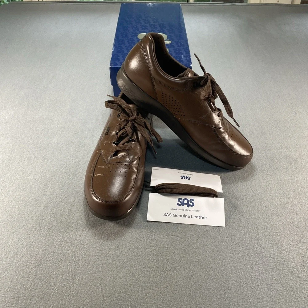 Sas Mens Shoes Time Out Antique Walnut Size 11 S Slim Leather With Box USA Made